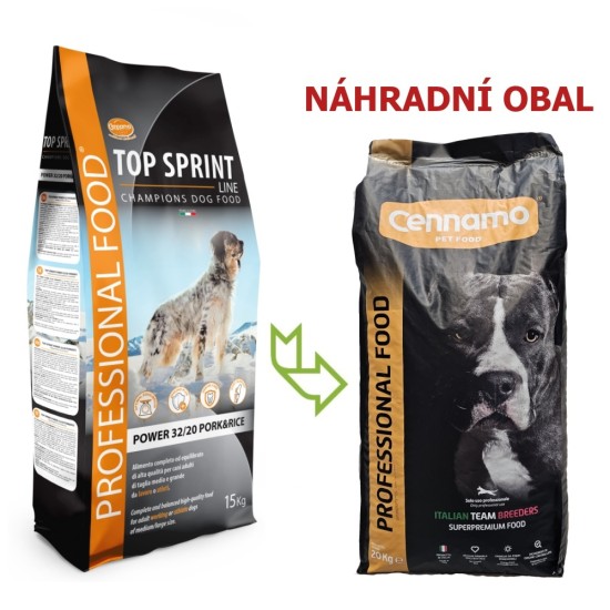 Top Sprint Power Pork & Rice 20 kg - Náhradní obal