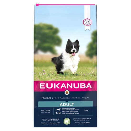 Eukanuba Mini &amp; Medium Adult (ėriena ir ryžiai) 2,5kg