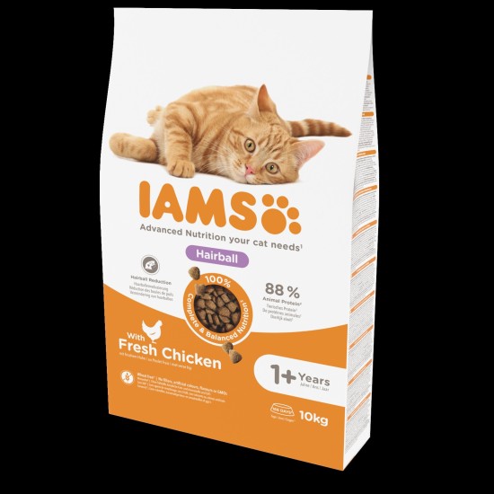 IAMS Adult Cat Hairball (vištiena) 10kg