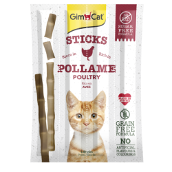 GimCat Sticks begrūdės lazdelės, su paukštiena (4 vnt)