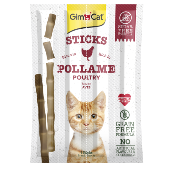 GimCat Sticks begrūdės lazdelės, su paukštiena (4 vnt)