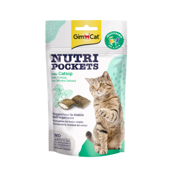 GimCat Nutri Pockets with Catnip &amp; Multivitamin 60g