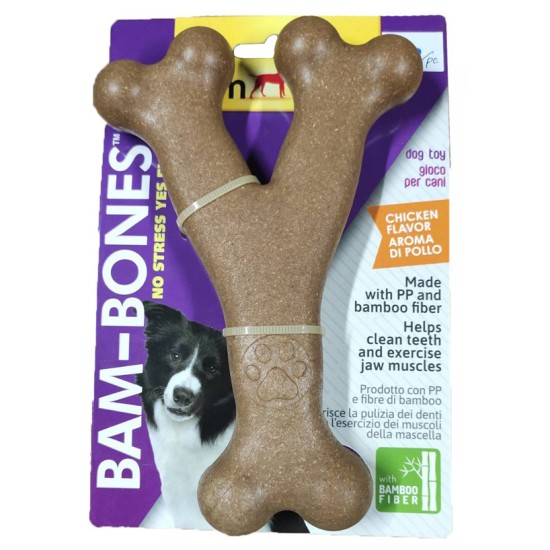 GimDog Bam-Bones bambukinis kaulas (vištienos skonio) 13,3cm