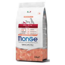 Monge mini adult sausas pašaras (lašiša ir ryžiai) 2,5kg