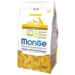 Monge spec. line monoprotein adult sausas pašaras visų veislių suaugusiems šunims su vištiena, ryžiais, bulvėmis 2,5kg