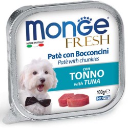 Monge Fresh paštetas šunims su tuno gabalėliais 100g