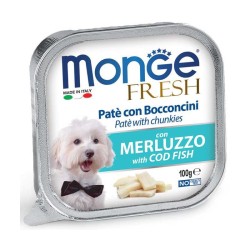 Monge Fresh paštetas šunims su menkės gabalėliais 100g