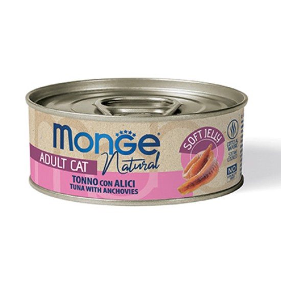 Monge Jelly Senior kons. pašaras senyvoms katėms su tunu ir ančiuviais 80g