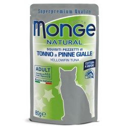 Monge Natural kons. pašaras suaugusioms katėms, geltonpelekio tuno kąsneliai želėje 80g