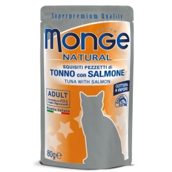 Monge Natural kons. pašaras suaugusioms katėms tunas, lašiša želėje 80g
