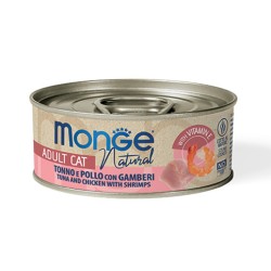 Monge kons.pašaras katėms su tuno, vištienos ir krevečių gabalėliais savo sultyse 80g