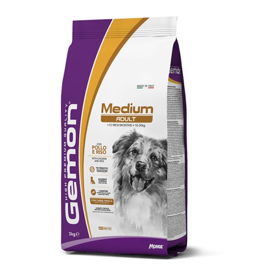 Gemon medium adult visavertis pašaras suaugusiems šunims su vištiena 3kg