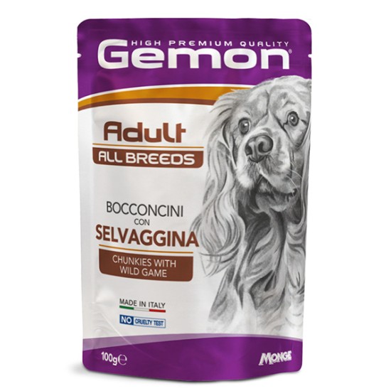 Gemon all breeds adult konservuotas pašaras suaugusiems šunims su žvėrienos gabalėliais 100g