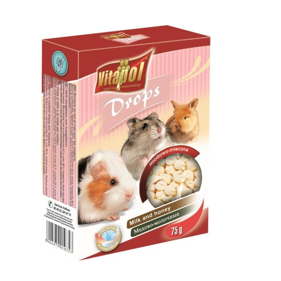 Vitapol lašeliai graužikams su pienu ir medumi 75g