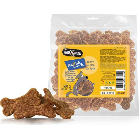 Hau&amp;Miau mėsos kauliukai su Antiena ir Ryžiais 500g