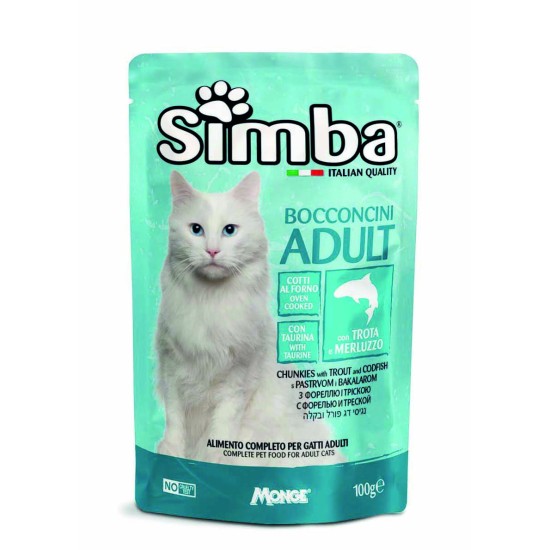 Simba konservuotas pašaras katėms su upėtakiu ir menke 100g