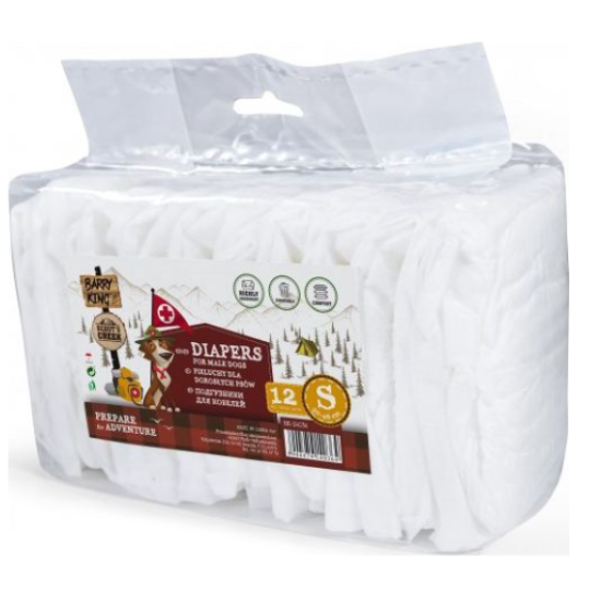 BARRY KING šunų sauskelnės patinams, S, 30 - 46 cm, 12vnt.