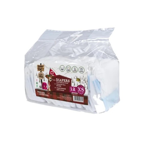 BARRY KING sauskelnės kalėms, XS, 20 - 28 cm, 12vnt.