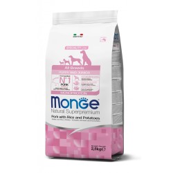 Monge spec. line monoprotein puppy sausas pašaras visų veislių jauniems šuniukams su kiauliena, ryžiais ir bulvėmis 2,5kg