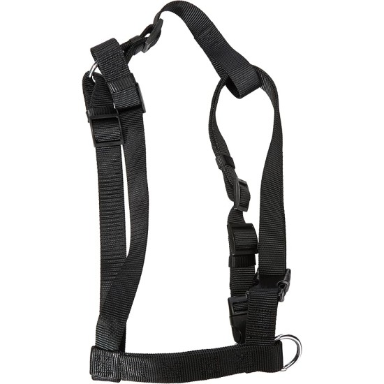 Trixie Classic H-petnešos, L-XL 75-100cm/25 mm, juodos