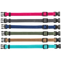 Trixie Junior Antkaklių kompl., M–L 22–35 cm/10 mm, 6 vnt. fuksija, grafito, ind (pak.4)