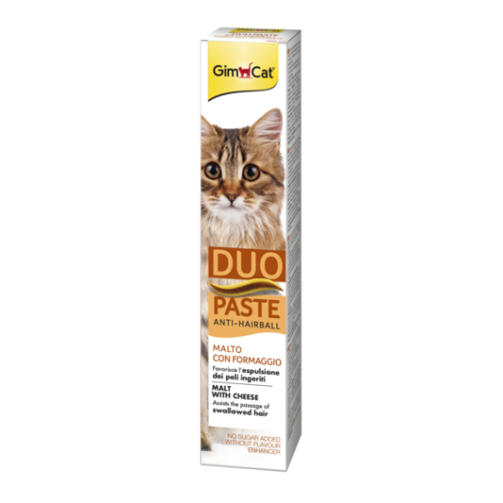 GIMCAT ANTI-HAIRBALL DUO PASTE MALT+CHEESE 50g
