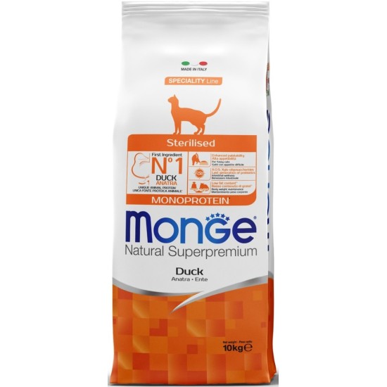 Monge Cat Adult Duck Monoprotein sterilizuotoms katėms su antiena 10kg