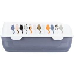 Trixie Delio kačių tualetas su kraštais, 38x20x50 cm, pilka/balta