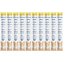 GimCat Sticks begrūdės lazdelės, su lašiša ir upėtakiu (10 vnt)
