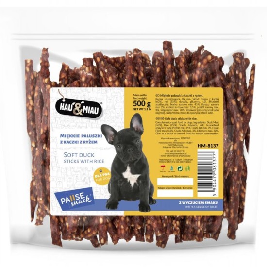 Hau&amp;Miau minkšti antienos pagaliukai su ryžiais 500g