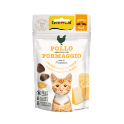 Gimcat Crunchy Snacks Chicken &amp; Cheese traškūs skanėstai višta/sūris 50g