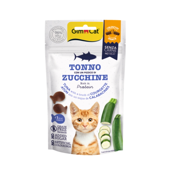 Gimcat Crunchy Snacks Tuna &amp; Courgette traškūs skanėstai tunas/cukinija 50g