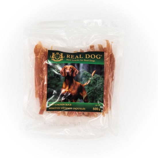 Real Dog SNACKS Minkštos vištienos juostelės 500g