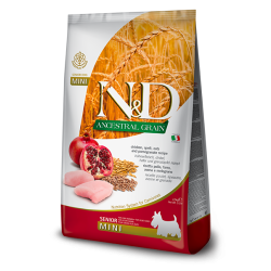 FARMINA N&amp;D ANCESTRAL GRAIN - DOG Dry Chicken Spelt Oats&amp;Pomegranate SENIOR MINI 2,5KG