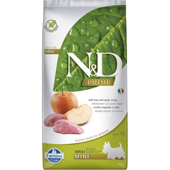 FARMINA N&amp;D PRIME - DOG Dry Wild Boar&amp;Apple ADULT MINI 7 kg