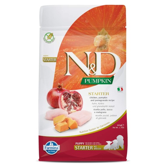 FARMINA N&amp;D PUMPKIN - DOG Dry Chicken&amp;Pomegranate STARTER PUPPY ALL BR 800 g