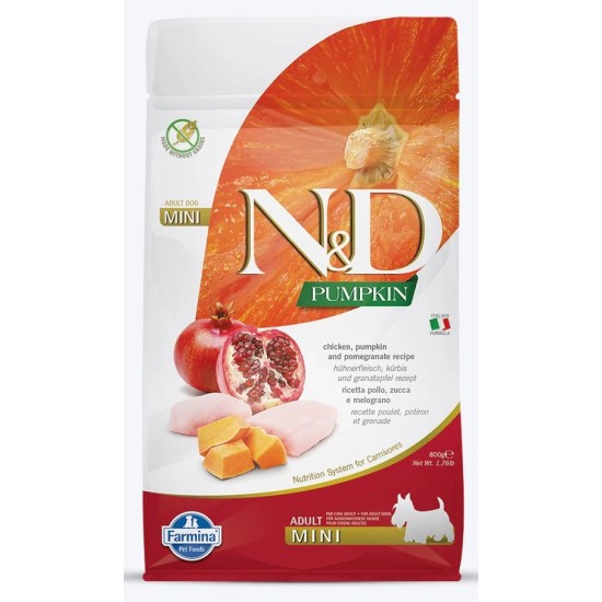 FARMINA N&amp;D PUMPKIN - DOG Dry Chicken&amp;Pomegranate ADULT MINI 800 g