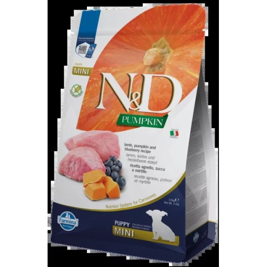 FARMINA N&amp;D PUMPKIN - DOG Dry Lamb&amp;Blueberry PUPPY MINI 2,5 kg