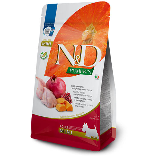 FARMINA N&amp;D PUMPKIN - DOG Dry Quail&amp;Pomegr ADULT MINI 2 kg