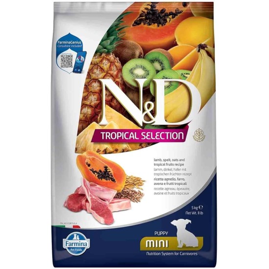 FARMINA N&amp;D TROPICAL SELECTION - DOG Dry Lamb PUPPY MINI 5 kg
