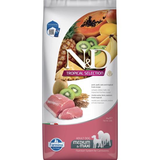 FARMINA N&amp;D TROPICAL SELECTION - DOG Dry Pork ADULT MED&amp;MAX 10 kg