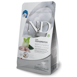 FARMINA N&amp;D WHITE - DOG Dry Sea Bass Spirulina&amp;Fennel PUPPY MINI 1 5 kg