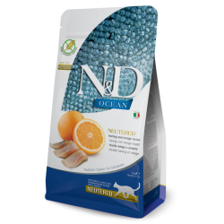 FARMINA N&amp;D OCEAN - CAT Dry Herring&amp;Orange NEUTERED ADULT 1,5 kg