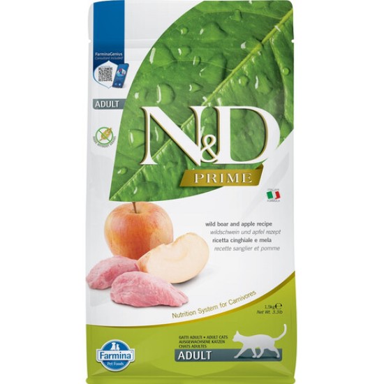 FARMINA N&amp;D PRIME - CAT Dry Wild Boar&amp;Apple ADULT 1,5 kg