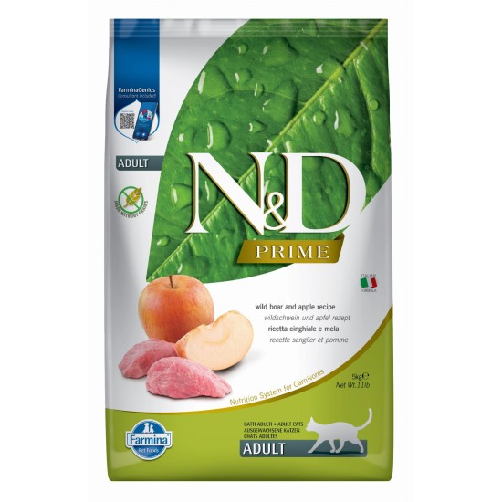 FARMINA N&amp;D PRIME - CAT Dry Wild Boar&amp;Apple ADULT 10 kg