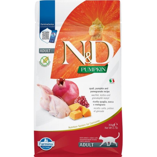 FARMINA N&amp;D PUMPKIN - CAT Dry Quail&amp;Pomegranate ADULT 300 g