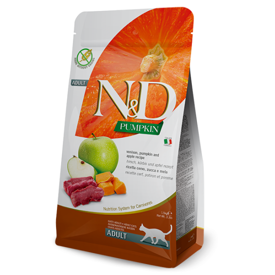 FARMINA N&amp;D PUMPKIN - CAT Dry Venison&amp;Apple ADULT 1,5 kg