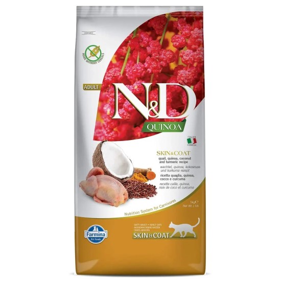 FARMINA N&amp;D QUINOA - CAT Dry SKIN&amp;COAT Quail&amp;Coconut ADULT 5 kg