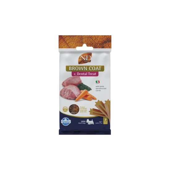 FARMINA N&D BROWN - DOG TREAT - Lamb Potato Carrot&Spirulina ADULT MINI 60 g