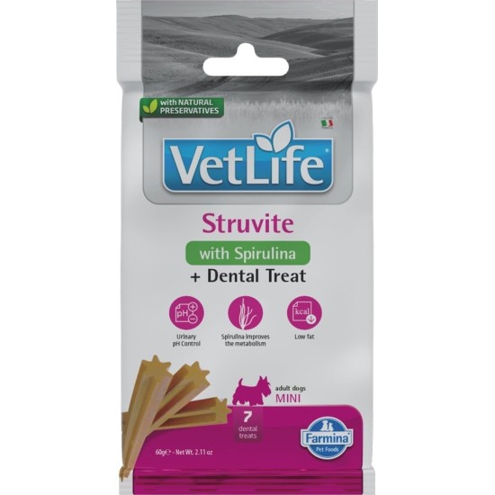 FARMINA  VET LIFE - DOG TREAT - STRUVITE ADULT MINI 60 g